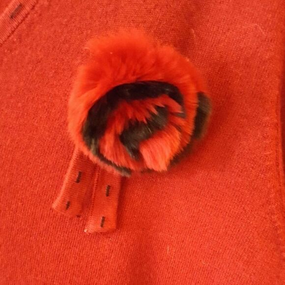 LUXE SOFT CHERRY RED V-NECK SWEATER - Picture 3 of 6